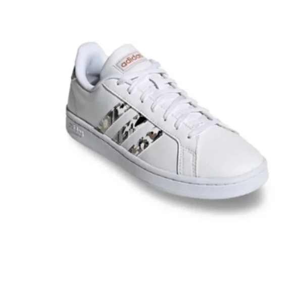 adidas | Shoes | Adidas X Zoe Saldana Grand Court Womens Sneakers White Copper  Metallic | Poshmark